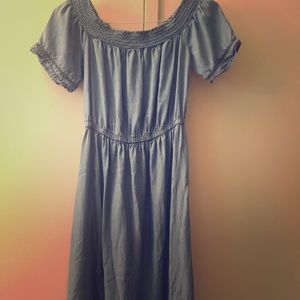 Blue Old Navy Midi Dress Off The Shoulder -S